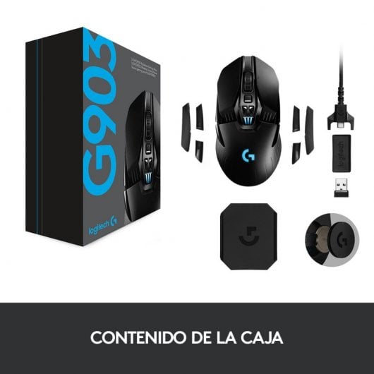 Logitech G Logitech G903 LIGHTSPEED Mouse da Gaming Wireless con Sensore HERO 25K, 140h e 1h con Batteria Ricaricabile, RGB LIGHTSYNC, Compatibile con POWERPLAY, ambidestro, 107 g e 10 g opzionale, 25.600 DPI