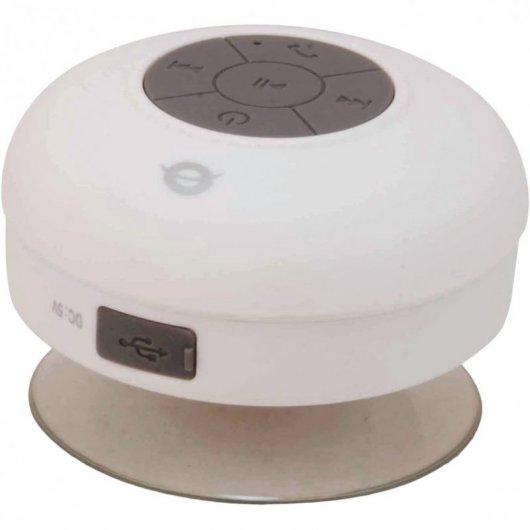 Conceptronic CSPKBTWPSUCW Altavoz con Ventosa Impermeable Inalámbrico 3W Gris/Blanco