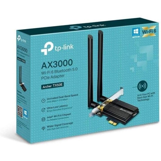 Tarjeta de Red TP-Link Archer TX50E PCI Express AX3000 Wi-Fi 6 Bluetooth 5.0