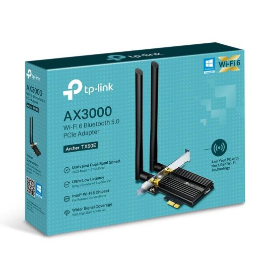 Tarjeta de Red TP-Link Archer TX50E PCI Express AX3000 Wi-Fi 6 Bluetooth 5.0