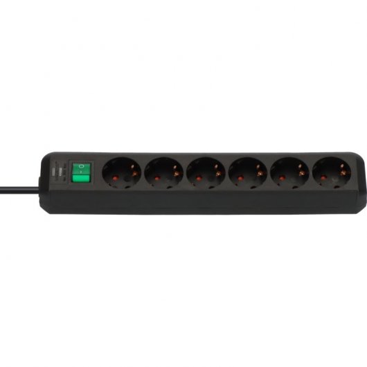 Brennenstuhl Multiprise Eco-Line 6 Prises+Interrupteur 1,5m Noir