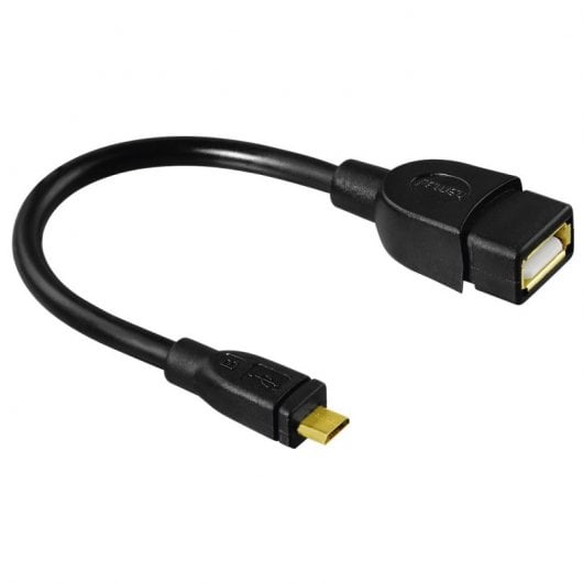 Hama Cable OTG Micro USB B a USB A Macho/Hembra 15cm Negro