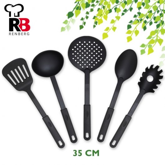 San Ignacio Motril Set de Sartenes de Aluminio 16, 20 y 24cm + Renberg Set de Utensilios