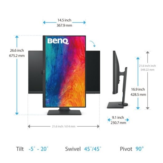 BenQ PD2705Q LED display 68,6 cm (27") 2560 x 1440 Pixel Quad HD Grau