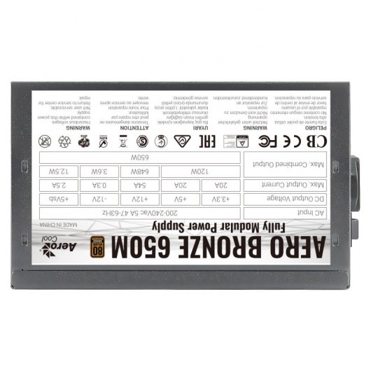 Aerocool Aero Bronze 650W 80 Plus Bronze Modular