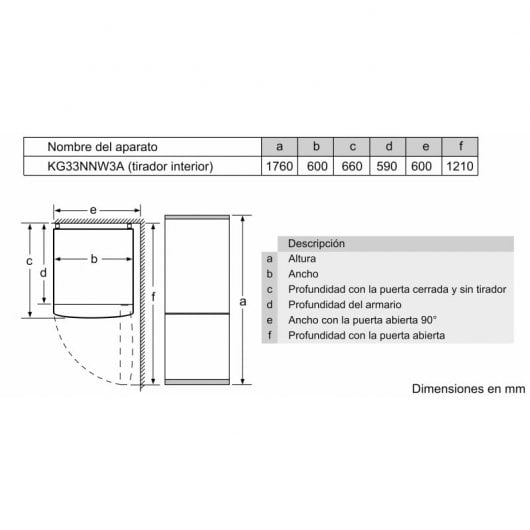 Balay 3KFE360WI Frigorífico Combi E Blanco