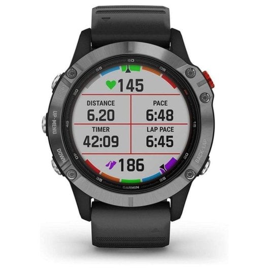 Garmin Fénix 6 Solar 47mm Plata con Correa Negra