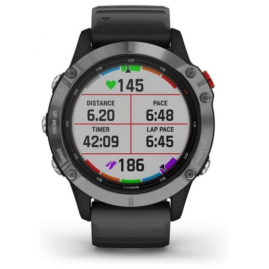 Garmin Fénix 6 Solar 47mm Argento con cinturino nero