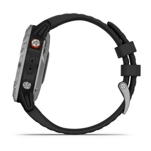 Garmin Fénix 6 Solar 47mm Plata con Correa Negra