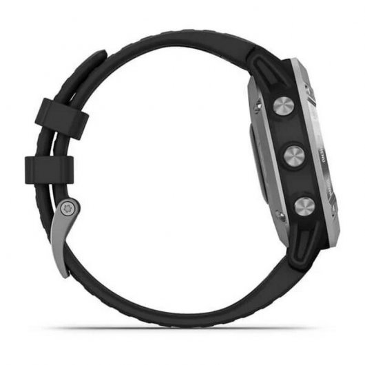 Garmin Fénix 6 Solar 47mm Argento con cinturino nero