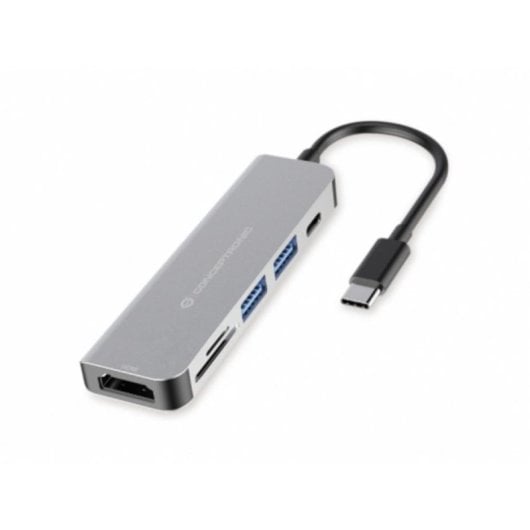 Laptop-Dock Conceptronic DONN02G Aluminium USB-C HDMI SD USB 3.2 60 W
