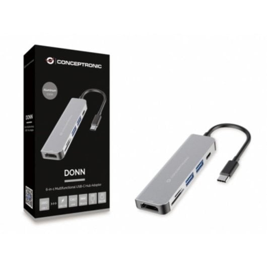 Laptop-Dock Conceptronic DONN02G Aluminium USB-C HDMI SD USB 3.2 60 W