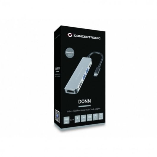 Adaptateur concentrateur Conceptronic DONN USB-C vers HDMI/USB-C/USB 3.0/SD/MicroSD
