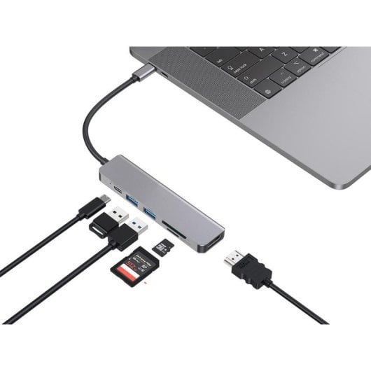 Laptop-Dock Conceptronic DONN02G Aluminium USB-C HDMI SD USB 3.2 60 W