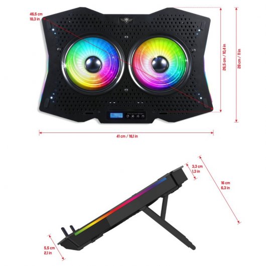 Spirit of Gamer AirBlade 1000 RGB Base Refrigeradora para Portátil hasta 17"