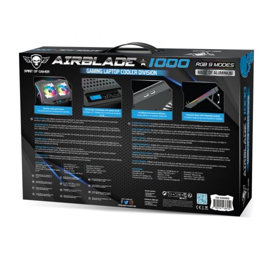 Spirit of Gamer AirBlade 1000 RGB Base Refrigeradora para Portátil hasta 17"