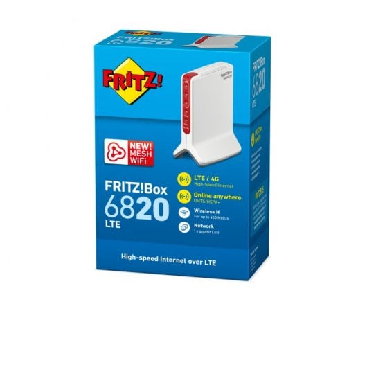 FRITZ!Box Box 6820 LTE International router wireless Gigabit Ethernet Banda singola (2.4 GHz) 4G Rosso, Bianco