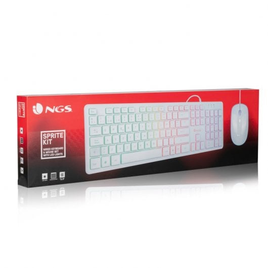 NGS Sprite Kit de Teclado e Rato LED USB Branco