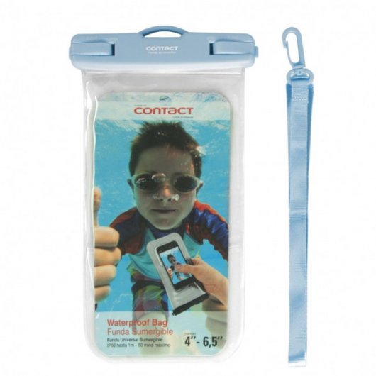 Contact Funda Universal Impermeable Azul para Smartphone entre 4.5"/6.5"