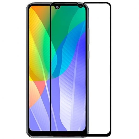 Fantastica protezione in vetro temperato nero 3D per Huawei Y6p