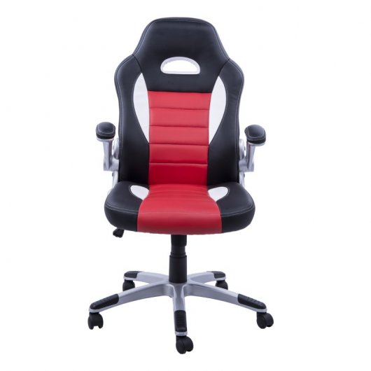 HomCom Silla Gaming Ergonómica Rojo/Negro