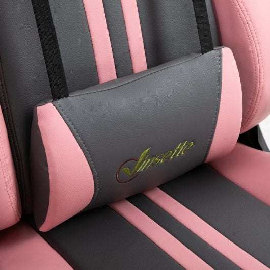 Vinsetto Silla Gaming Ergonómica Reclinable Rosa/Gris