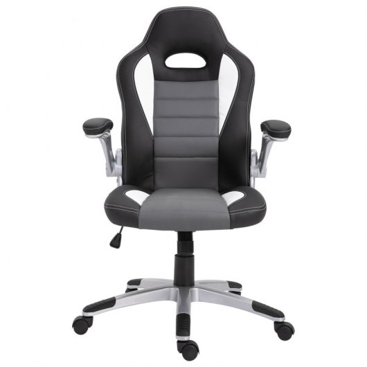 HomCom Silla Gaming Ergonómica Gris/Negro