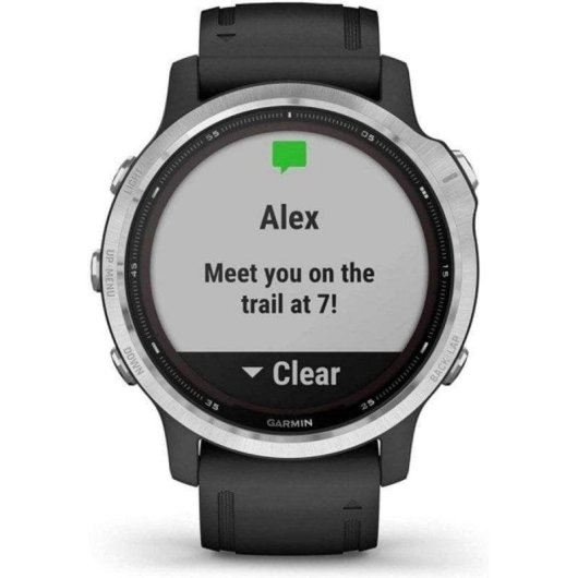 Garmin Fenix 6S Solar Bluetooth GPS NFC 42mm Plata Correa Negra S/M Resistente 10 ATM SpO2