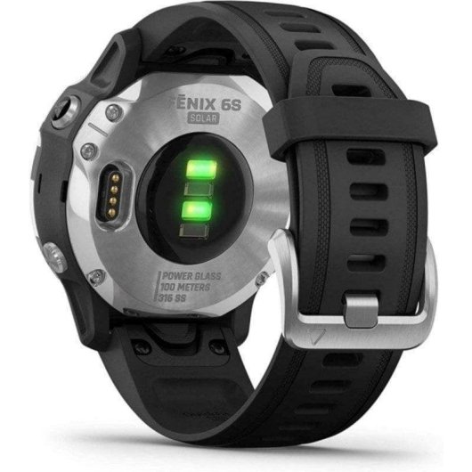 Garmin Fenix 6S Solar Bluetooth GPS NFC 42mm Plata Correa Negra S/M Resistente 10 ATM SpO2
