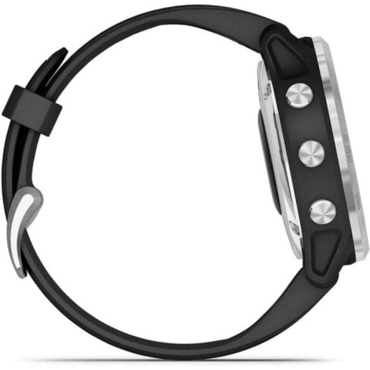 Garmin Fenix 6S Solar Bluetooth NFC GPS 42mm MIP Prata com Correia Preta SpO2 10ATM
