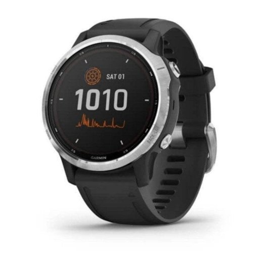 Garmin Fenix 6S Solar Bluetooth GPS NFC 42mm Plata Correa Negra S/M Resistente 10 ATM SpO2