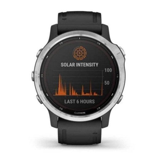 Garmin Fenix 6S Solar Bluetooth GPS NFC 42mm Plata Correa Negra S/M Resistente 10 ATM SpO2