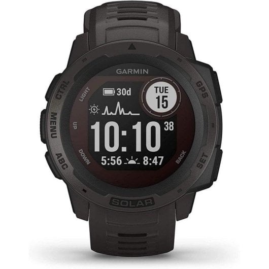 Garmin Instinct Solar GPS 45mm MIP Graphite M Étanche 100m Pulsomètre SpO2 Altimètre