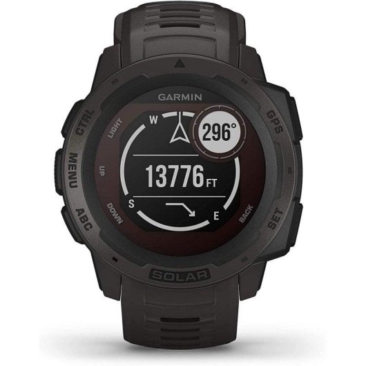 Garmin Instinct Solar GPS 45mm MIP Graphite M Étanche 100m Pulsomètre SpO2 Altimètre