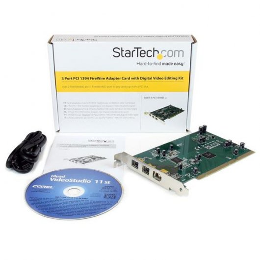 StarTech.com Carte adaptateur 3 ports PCI 1394b FireWire avec kit d’édition vidéo numérique