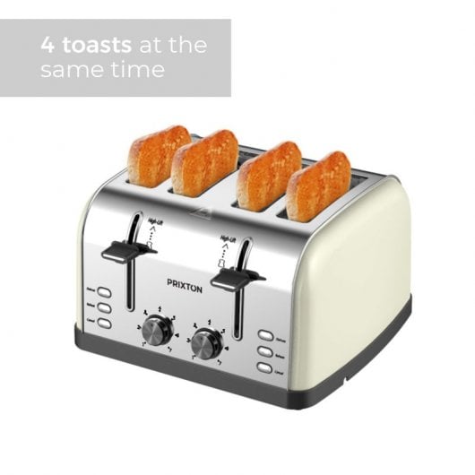 Prixton Bianca Tostador 4 Rebanadas 1900W Inox