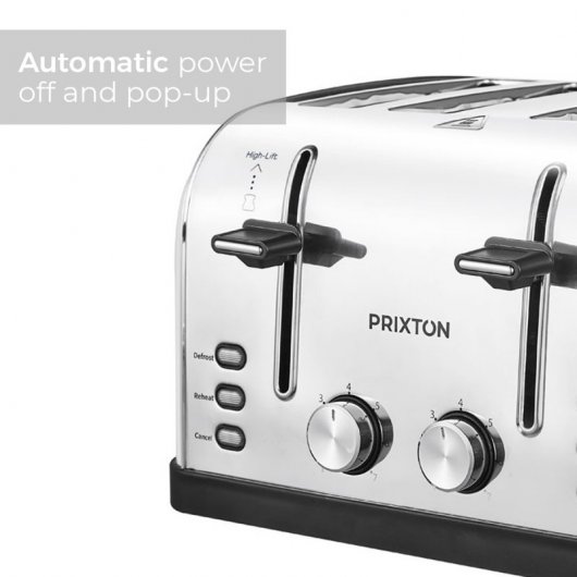 Prixton Bianca Tostador 4 Rebanadas 1900W Inox