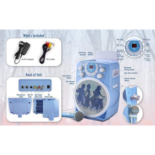 KIDdesigns Frozen 2 Altavoz Karaoke Bluetooth con Micrófono