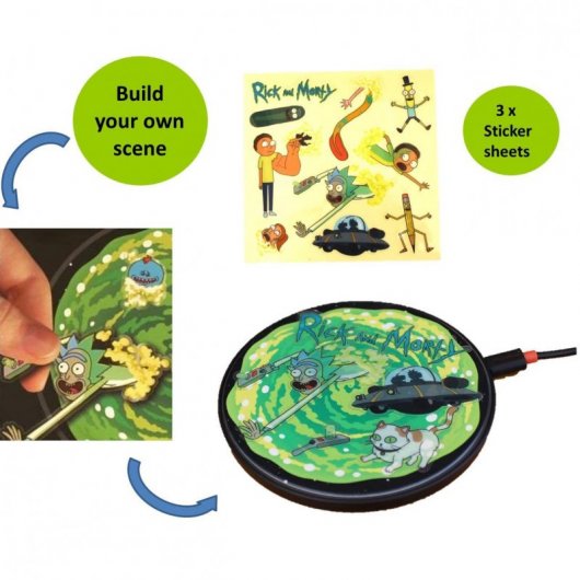 Lazerbuilt Rick y Morty Base de Carga Inalámbrica 10W