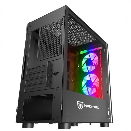 Nfortec Eris Cristal Templado USB 3.0 RGB Negra
