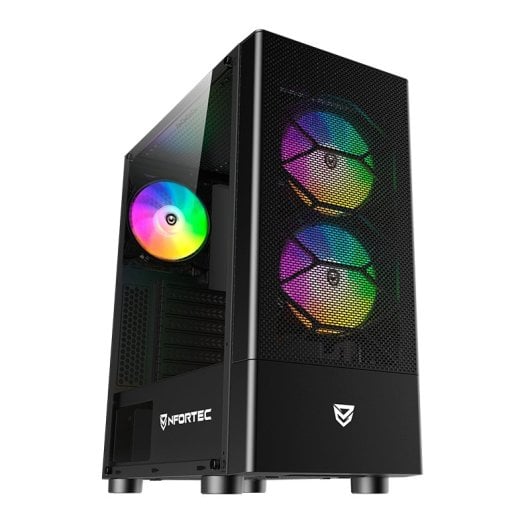 Nfortec Caelum Noir RVB Verre Trempé USB 3.0