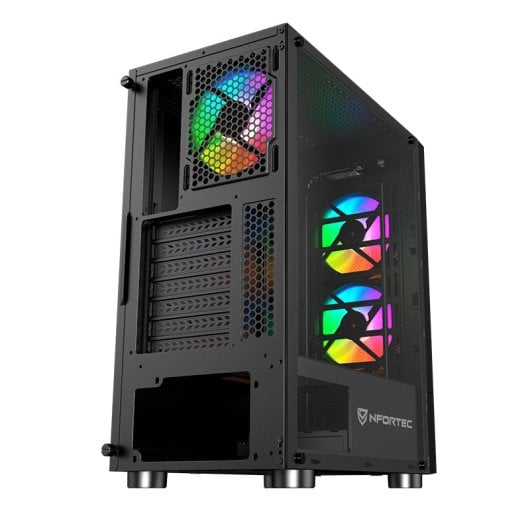 Nfortec Caelum Noir RVB Verre Trempé USB 3.0