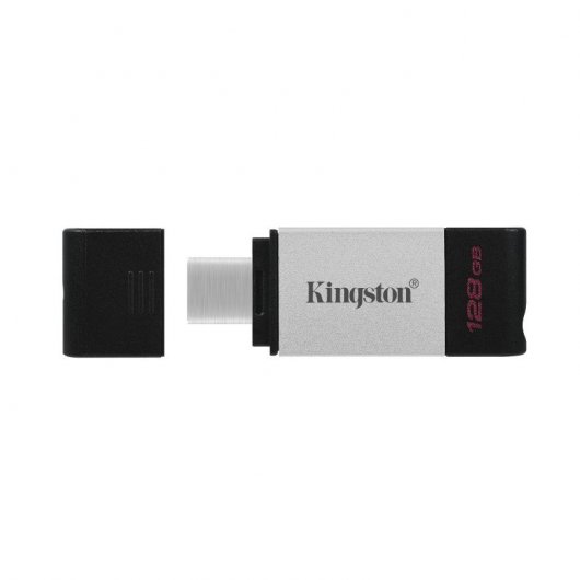Kingston Technology DataTraveler 80 lecteur USB flash 128 Go USB Type-C 3.2 Gen 1 (3.1 Gen 1) Noir, Argent