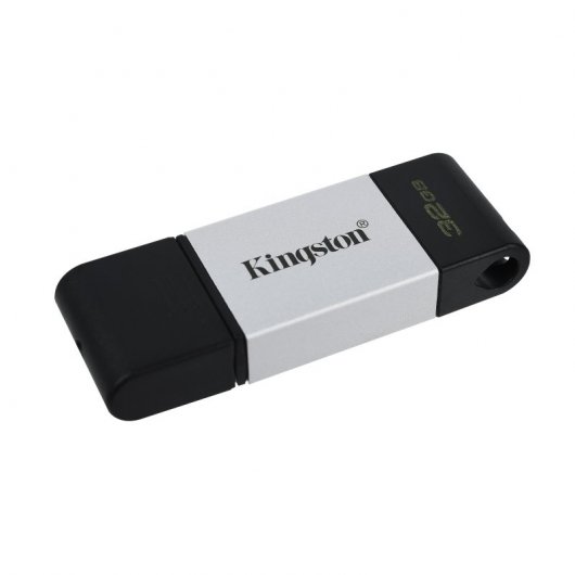 Kingston Technology DataTraveler 80 lecteur USB flash 32 Go USB Type-C 3.2 Gen 1 (3.1 Gen 1) Noir, Argent