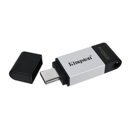 Kingston Technology DataTraveler 80 lecteur USB flash 256 Go USB Type-C 3.2 Gen 1 (3.1 Gen 1) Noir, Argent