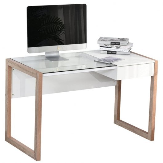 HomCom Mesa de Escritorio 120x60x75cm Blanca