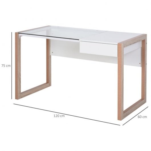 HomCom Mesa de Escritorio 120x60x75cm Blanca