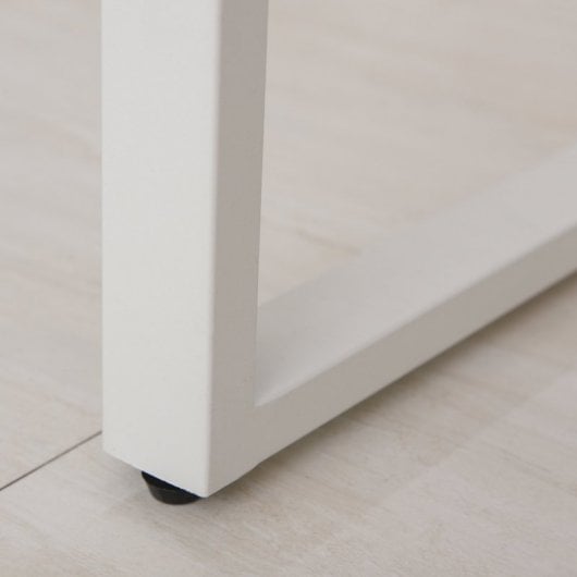 HomCom Mesa de Escritorio Elevable Tablero Ajustable 120x60x76cm Madera/Blanco