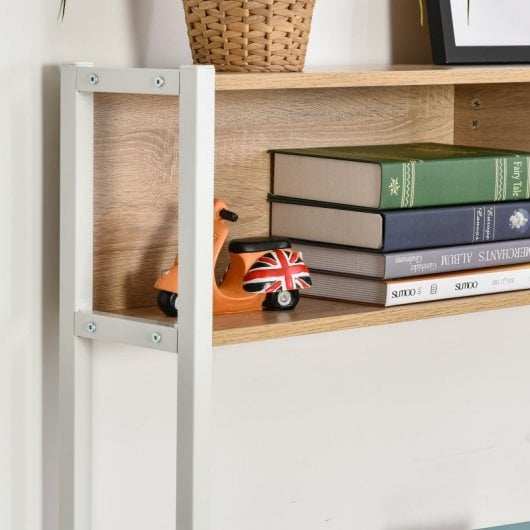 HomCom Mesa Escritorio con Estantes 140x125x149 cm Madera/Blanco