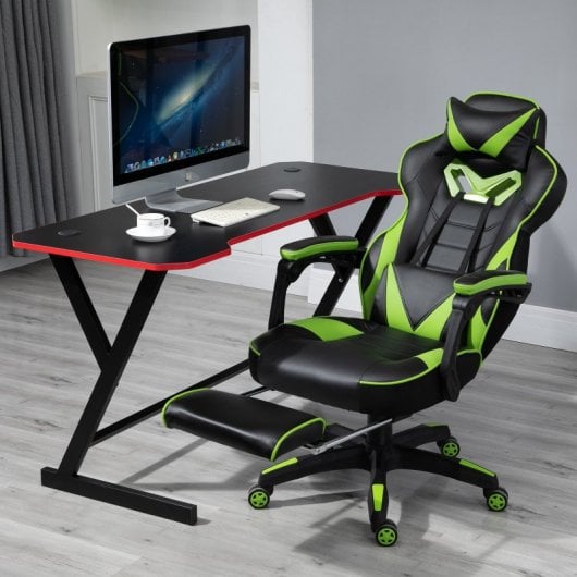 Vinsetto Silla Ergonómica con Reposapiés Verde/Negra